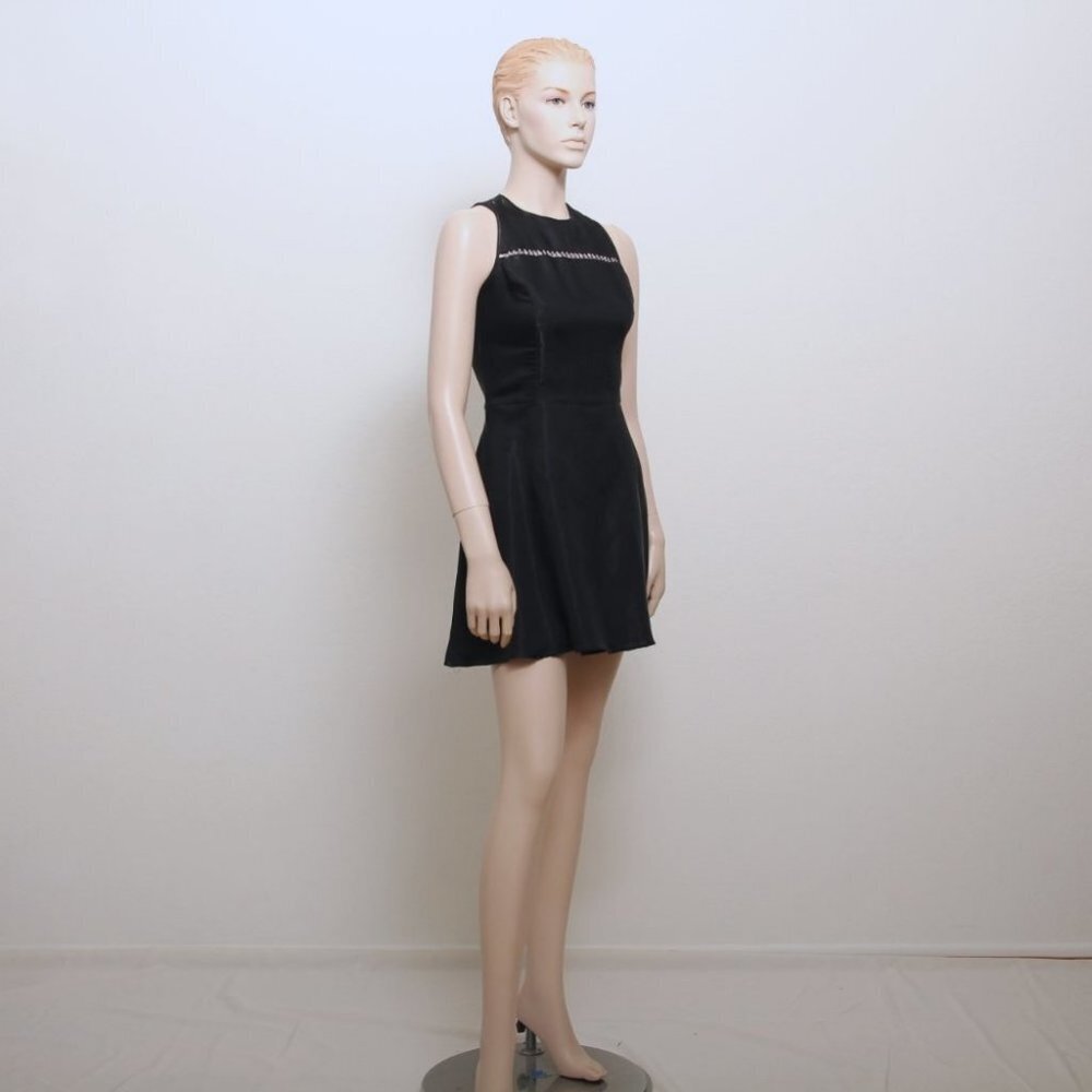 Jessica McClintock Diamond Embellished Satin Sleeveless Fit Flare Mini Dress 4‎